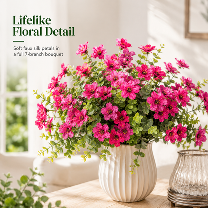 🌸 6PCS Faux Silk Flowers 🌿 Instantly Upgrade Your Space | UV Resistant Home Decor ✨