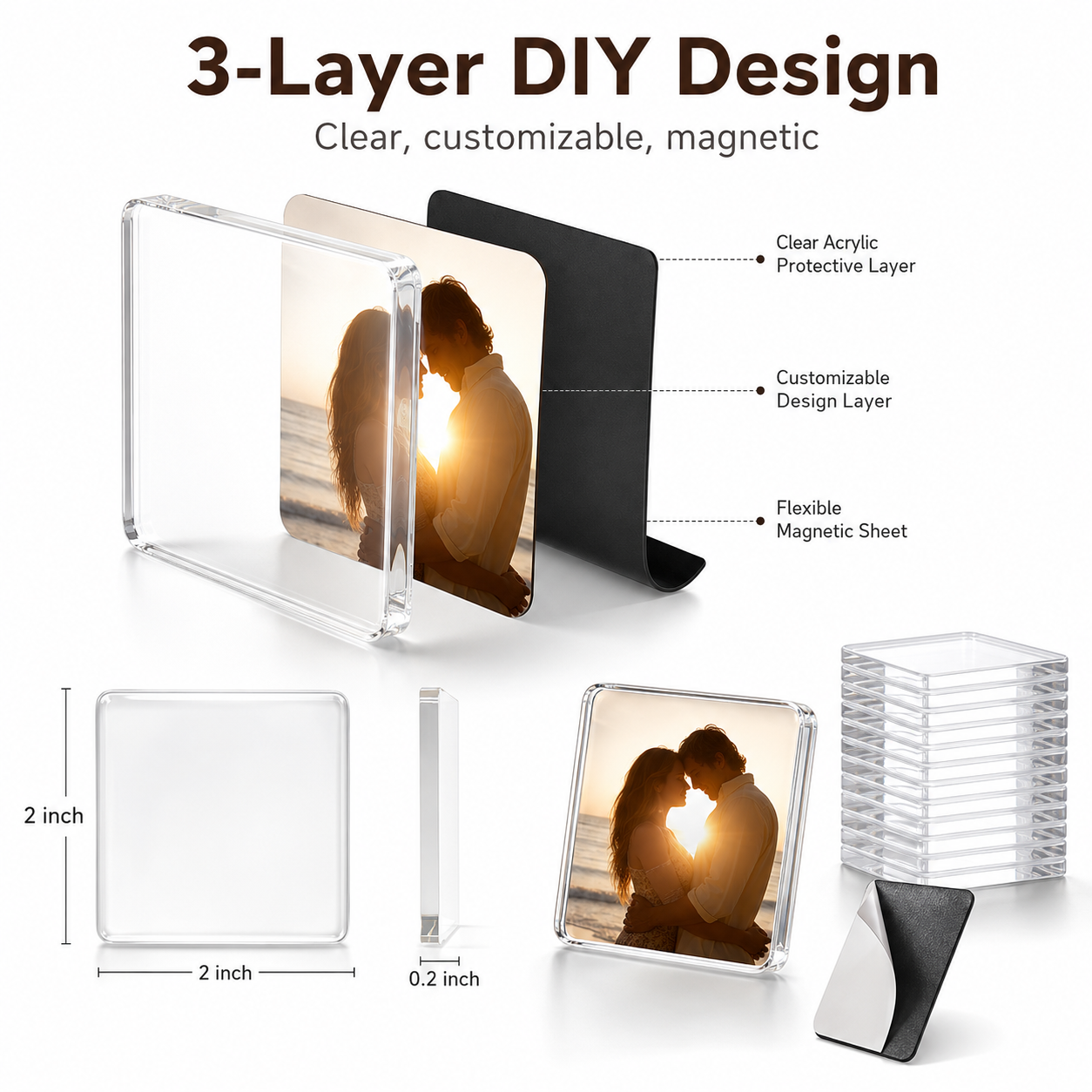 ✨ DIY Acrylic Photo Magnets