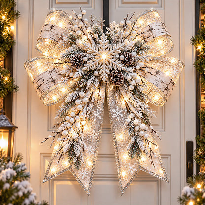 🎀 Last Day 50% OFF🔥Giant Light-Up Christmas Bows – Oversized Festive Door Decor ✨