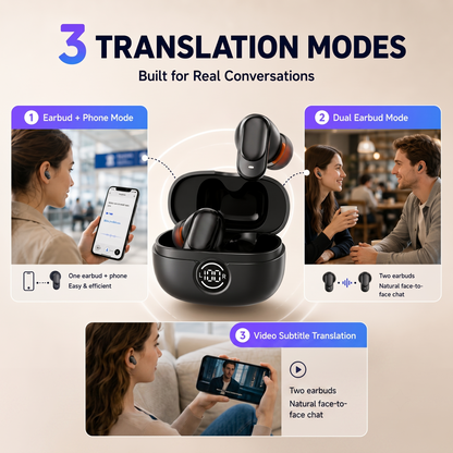 🔥 HOT SALE 50% OFF 🔥 🗣️ 135-Language AI Translator Wireless Bluetooth Earbuds 📶