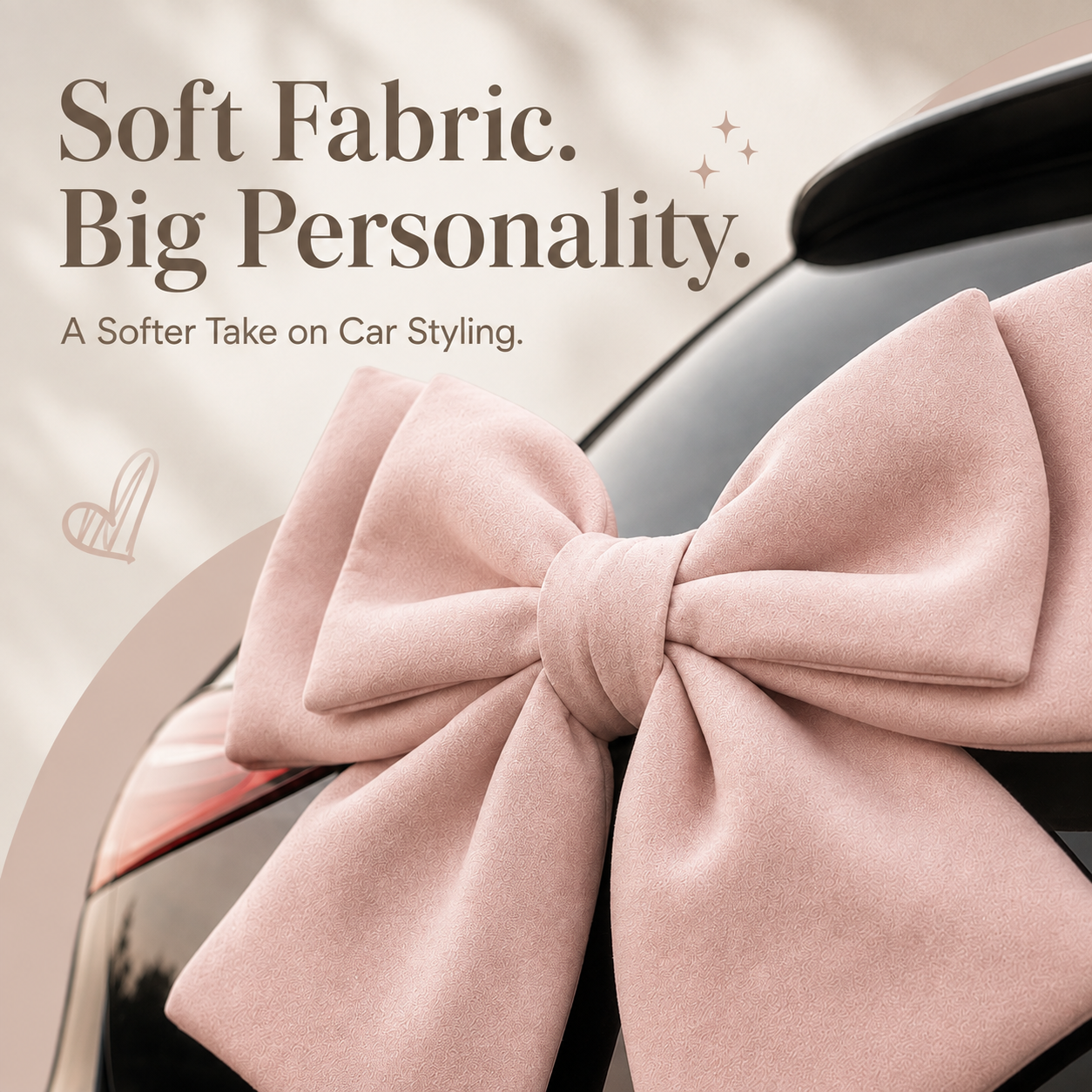🎀 3D Oversized Pink Bow Car Exterior Decoration Sticker 🚗