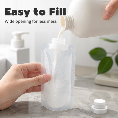 💧 Portable Refillable Liquid Squeeze Travel Toiletry Pouches ✈️