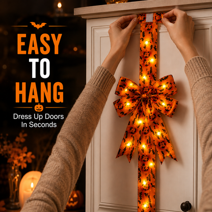 🎃 Light-Up Halloween Bow with Warm LEDs ✨