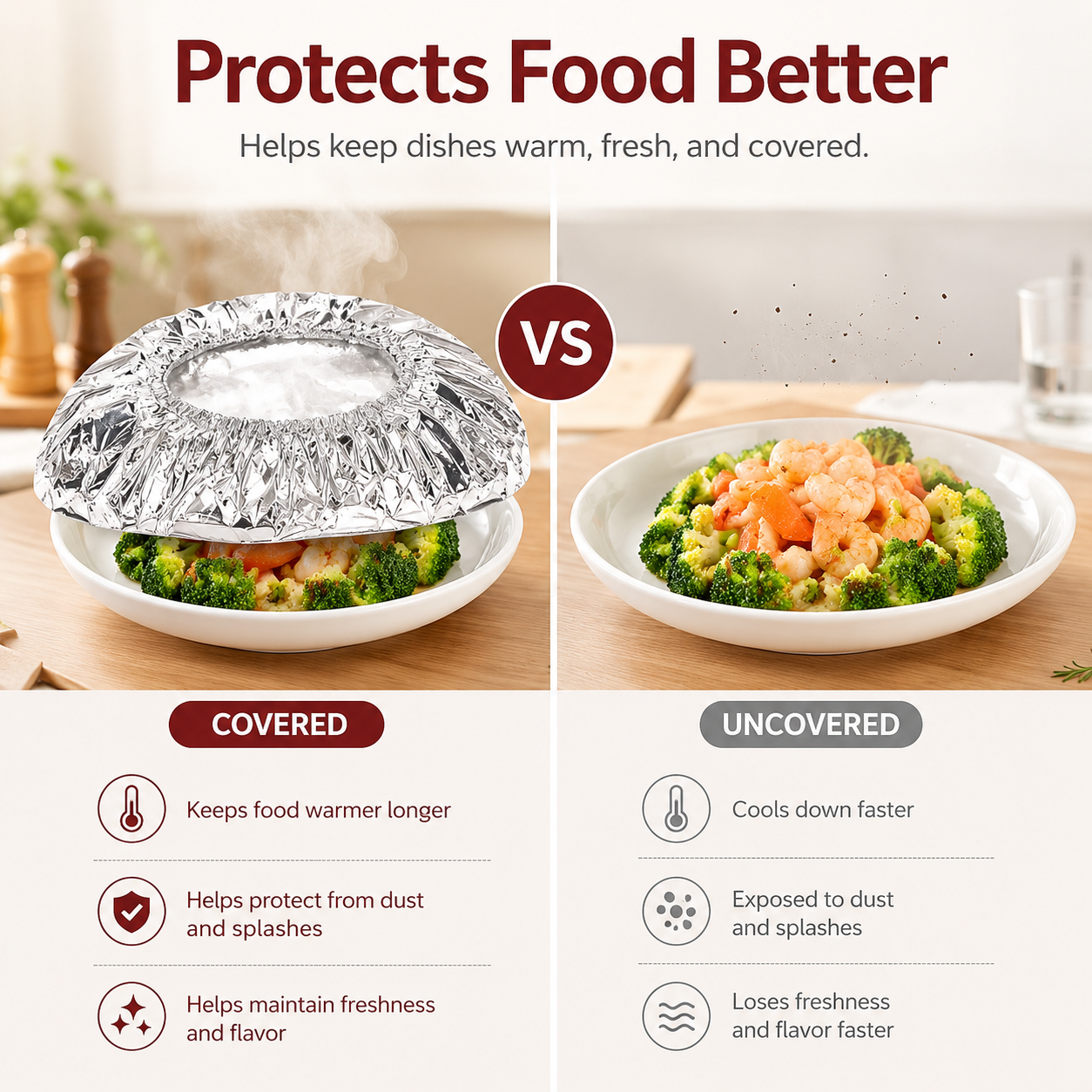 🔥 Reusable Thermal Dish Covers – Keep Food Warm & Fresh Longer