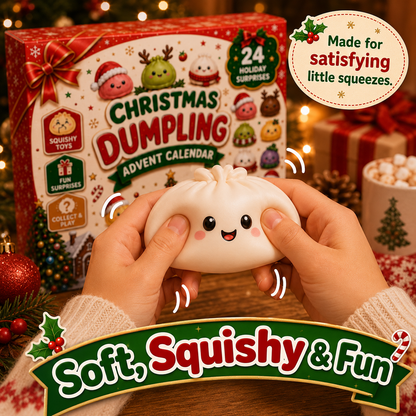 🥟 Christmas Dumpling Squishy Advent Calendar – 24 Days Holiday Toys 🎄
