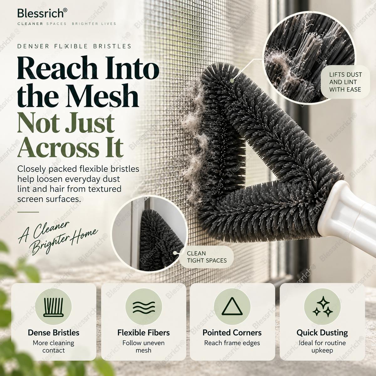 🧹 Triangle Window Screen Cleaning Brush - Corner & Track Duster 🪟