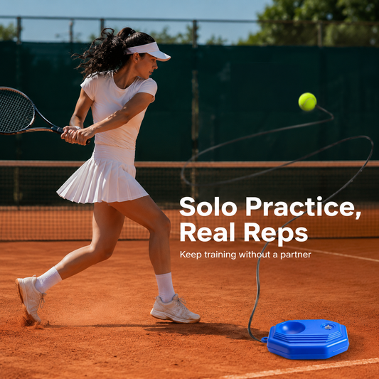 🎾 Solo Tennis Rebound Trainer Practice Baseboard with 4m Elastic Cord ⚡