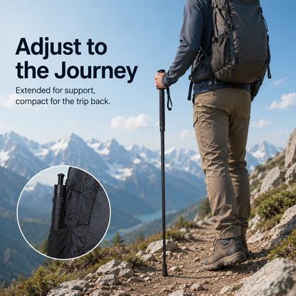 ⛰️ Telescopic Hiking Staff Anti Shock Walking Pole with Emergency Glass Breaker 🥾