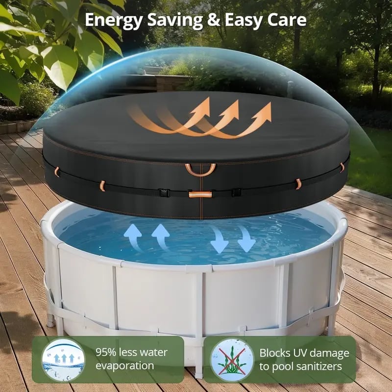Round Pool Cover with Reflective Strips