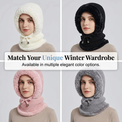 ❄️ 3-in-1 Winter Beanie – Plush Hat, Face Cover & Neck Warmer 🧣