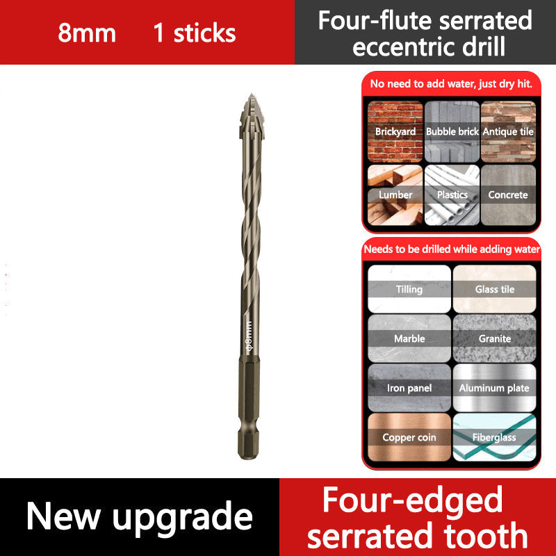🔥 4PCS Eccentric Spiral Drill Bit Set – Deep Hole Drilling for Wood, Metal & Concrete ⚙️