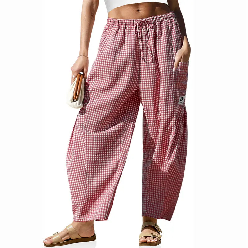 🛍️ Women's High-Waisted Wide-Leg Plaid Pants 💫
