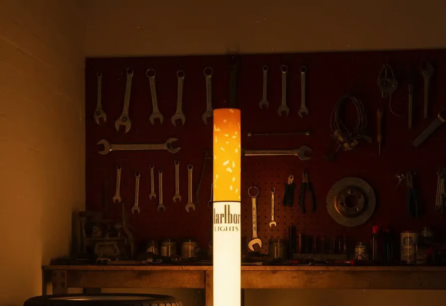 🚬 Cigarette Tube Shaped Style Floor Lamp | Retro Industrial Novelty Ambient Light