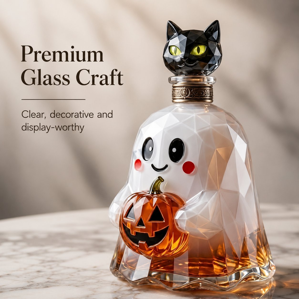 🔥HOT SALE🔥 Ghost Pumpkin Glass Decanter – 330ml Halloween Home Bar Bottle