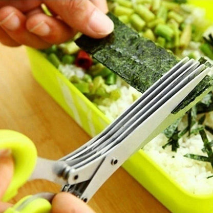 Stainless Steel 5 Blades Scallion Cutter Scissors✂️