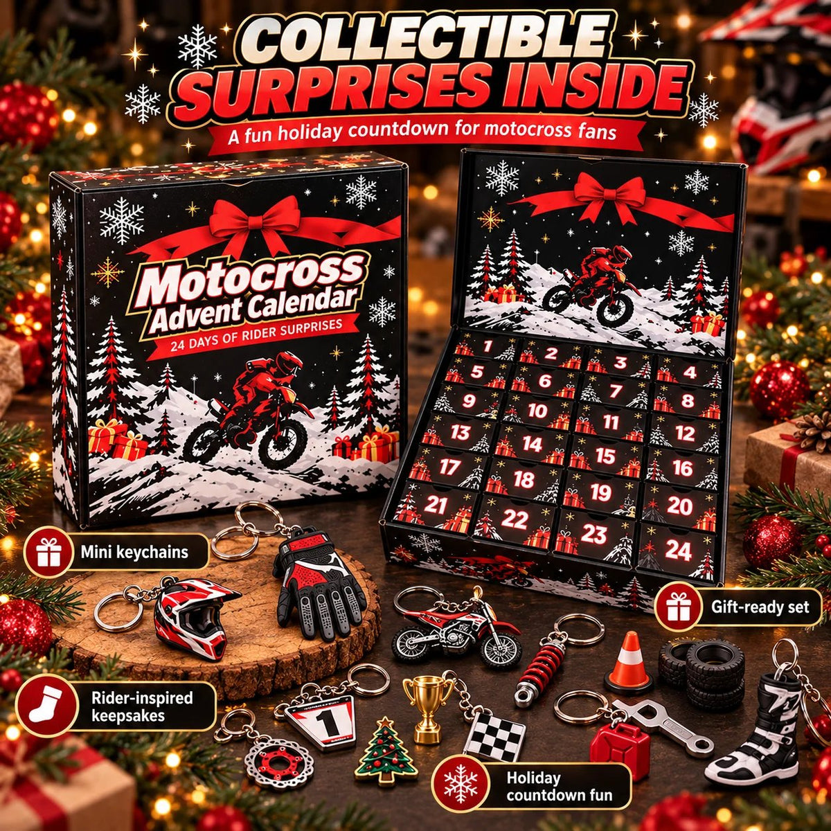 🏍️ MotoRush  24-Day Motocross Advent Calendar – Daily Rider Surprises for Bike Fans