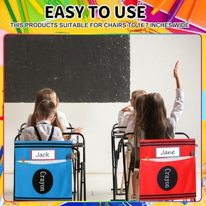 🎒 Classroom Chair Pocket Organizer – 17×19in Washable Seat Storage Pouch