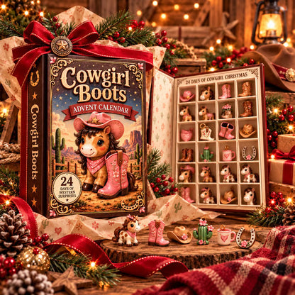 24-Day Cowgirl Boot Advent Calendar | Mini Collectible Western Charm Set