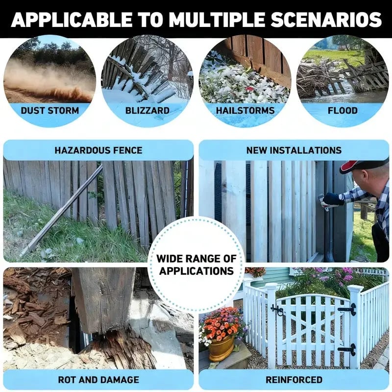 🔨 No-Dig Fence Post Repair Anchor | Heavy Duty Steel Stake to Fix Leaning Fences Fast