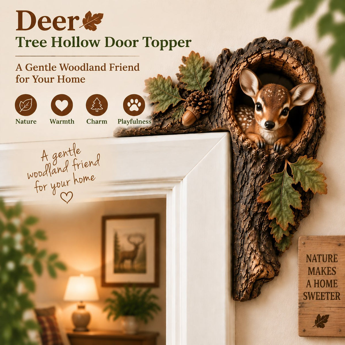 ⏰LAST DAY 50% OFF 🐿️ Handcrafted Resin Chipmunk Door Ledge Figurine | Wooden Doorway Accent for Nature Lovers 🏡