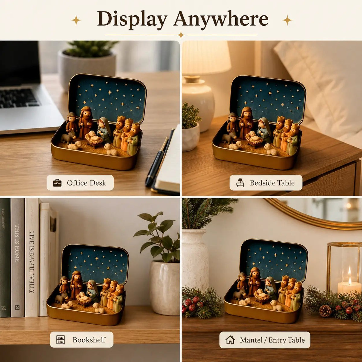 ✝️🌟Mini Nativity Scene Keepsake Tin — Pocket-Sized Christmas Holy Family Set