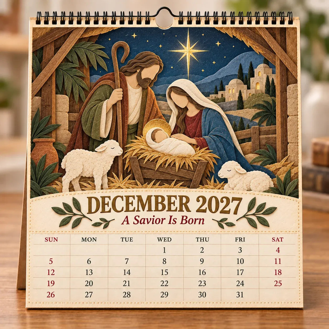 ✝️ 2027 A Year With Jesus Wall Calendar – 12-Month Gospel Art & Scripture Planning 🕊️