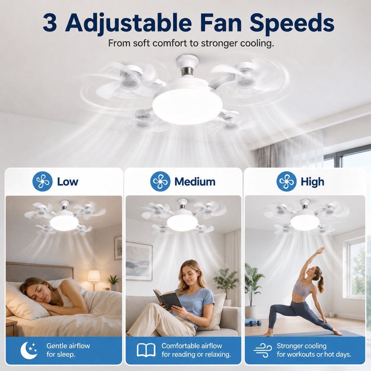 2026 💡 New E27 Socket Ceiling Fan Light