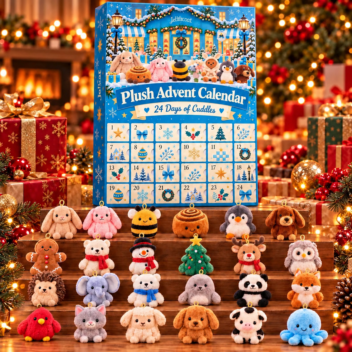 🎄24 Days of Cuddles Advent Calendar – 24 Mini Plush Charms for Christmas 🎄 (Same as the Product Shown in the Video)