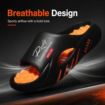Men's Summer Outdoor Coconut-Soled Massage Slippers