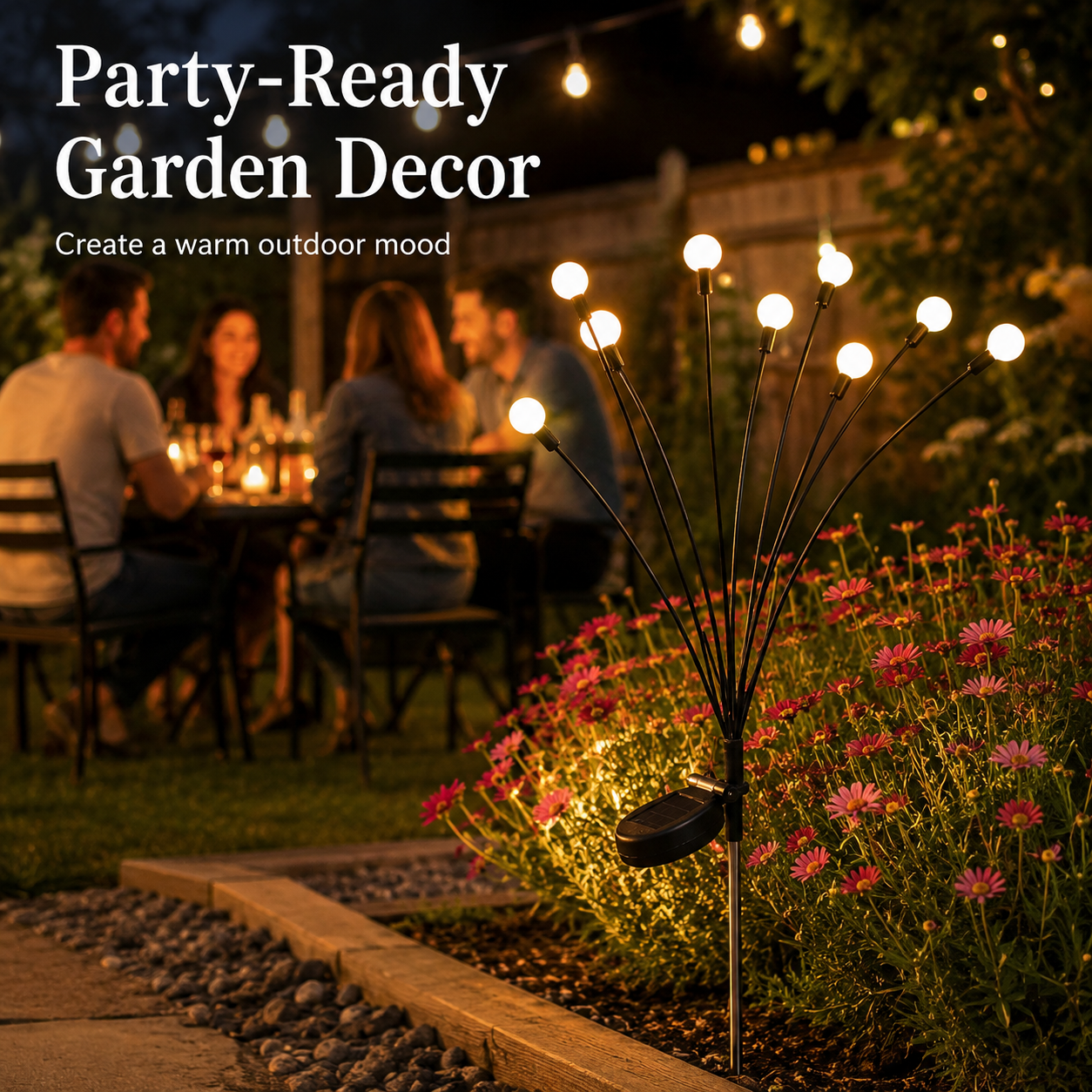 Solar Firefly Lights: Outdoor, Waterproof, for Gardens, Courtyards, and Balconies