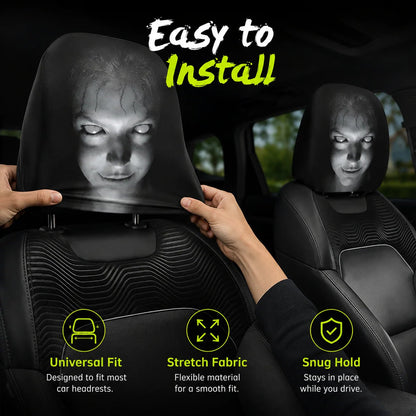 😆 Funny Cartoon Car Headrest Covers