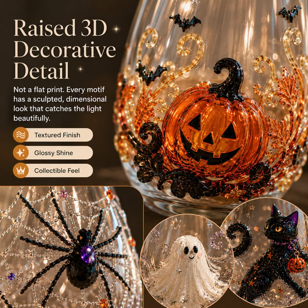 🎃 3D Halloween Glassware Set – Spooky Sips & Party Vibes
