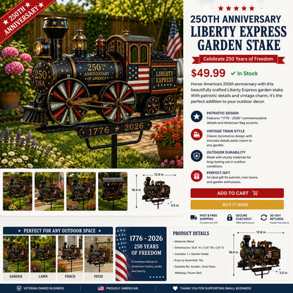 🔥Limited time 55% OFF🔥🚂USA 250 “Liberty Express” Train Garden Wind Spinner