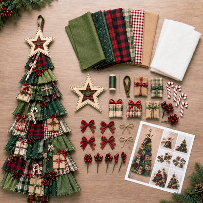 🎄 DIY Oversized Patchwork Christmas Tree Door Hanging Kit – 51" Holiday Craft ✨