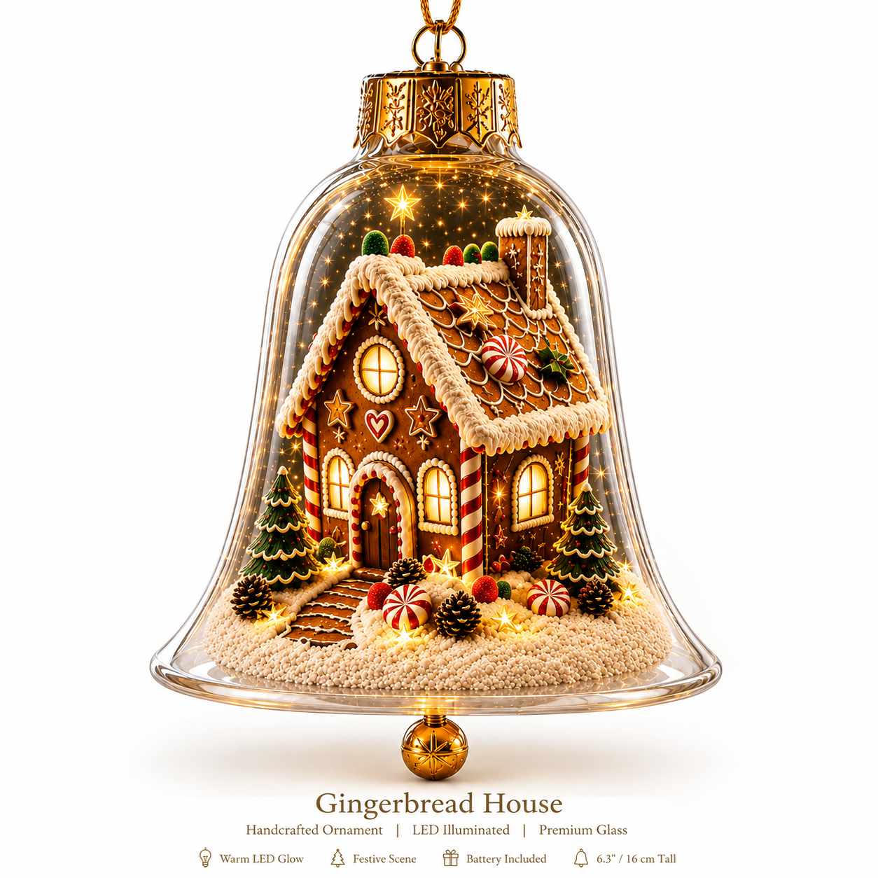 🎄 Christmas Bell Hanging Ornament with Miniature Scene – 3D Storybook Holiday Baubles 🔔