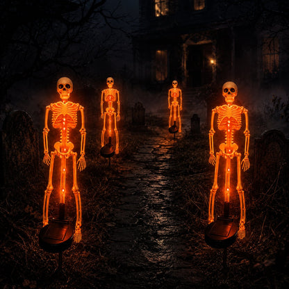 💜 Solar Light-Up Skeleton Yard Stake – Purple Glow Halloween Outdoor Decor 👻