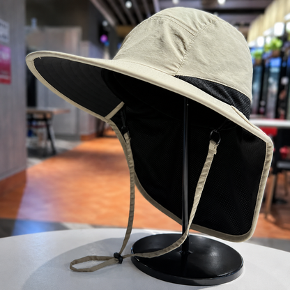 👒 Unisex Wide Brim Sun Hat with Neck Flap Breathable Mesh Outdoor Protection Cap ☀️🌿