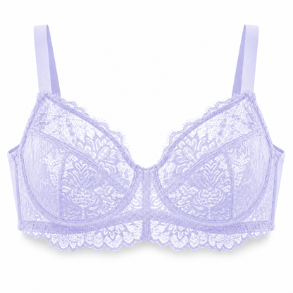 🌸 Full-Coverage Lace Minimizer Bra with Plush Underwire & Smoothing U-Back ✨