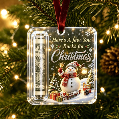 🎄 Christmas Cash Holder Acrylic Ornament – Tree Hanging Money Gift Keepsake ✨