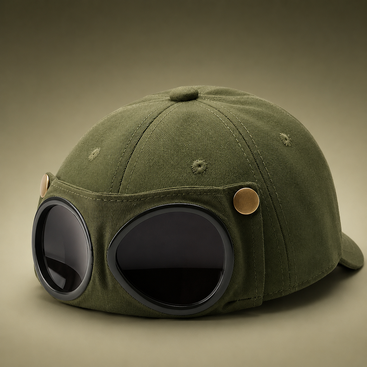🧢 Cat Ear Aviator Goggle Baseball Cap with Tinted Lenses 🕶️
