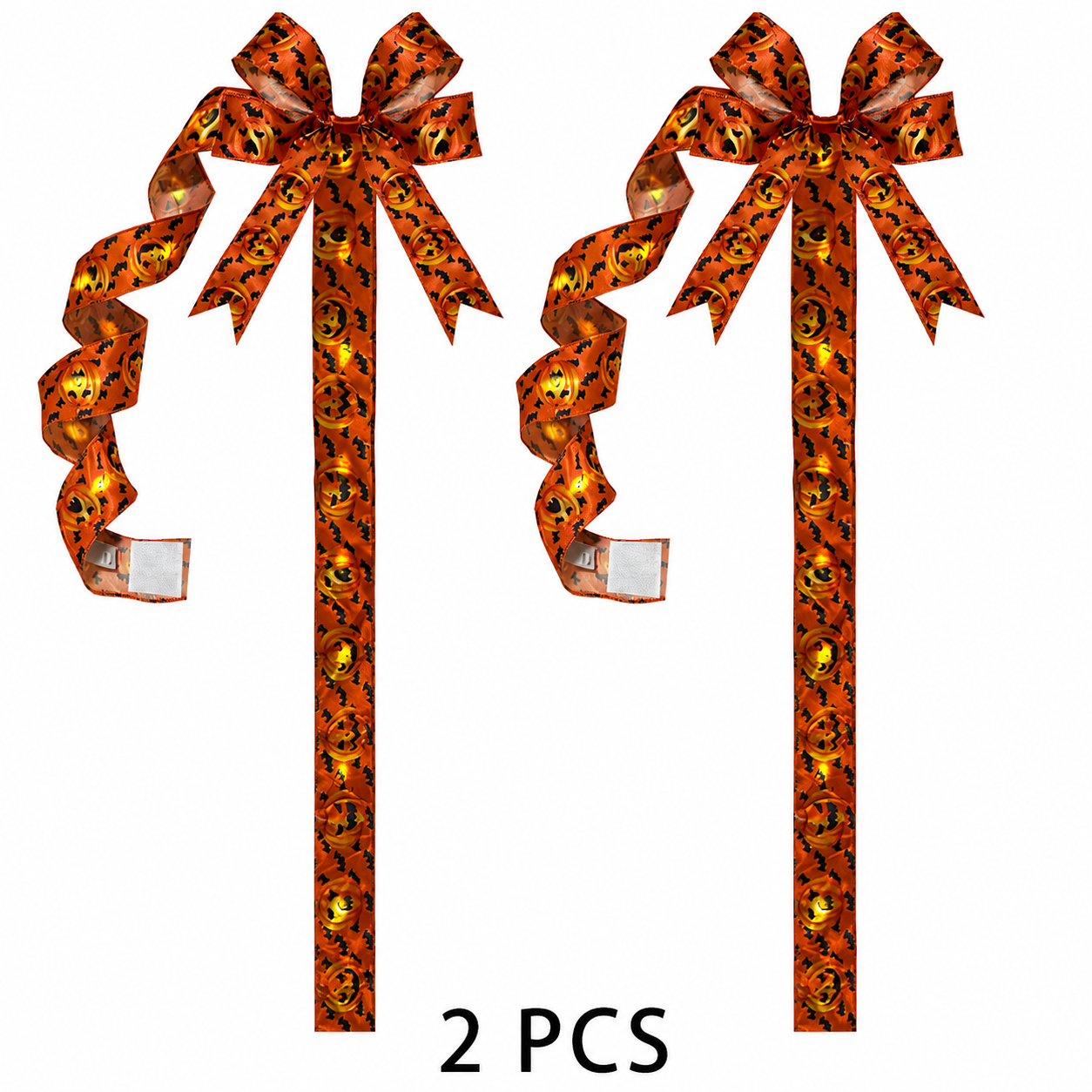 🎃 Light-Up Halloween Bow with Warm LEDs ✨