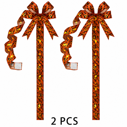 🎃 Light-Up Halloween Bow with Warm LEDs ✨