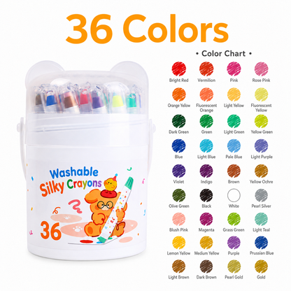 🎨 Washable Twist-Up Silky Crayons for Kids – Mess-Free 3-in-1 Coloring Set