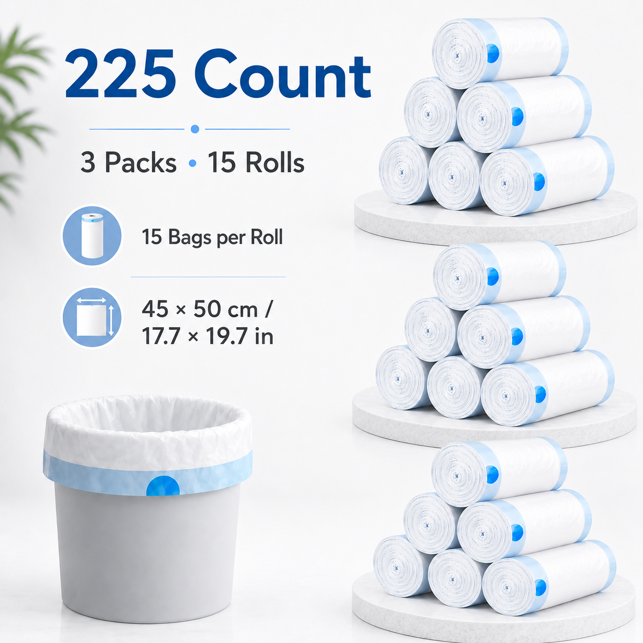 🏡 Heavy-Duty 4-Gallon Drawstring Trash Bags