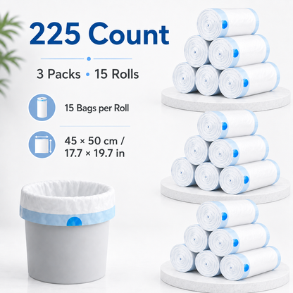 🏡 Heavy-Duty 4-Gallon Drawstring Trash Bags