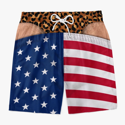 😂Funny Patriotic “Wide Load” Men’s Swim Trunks🍻