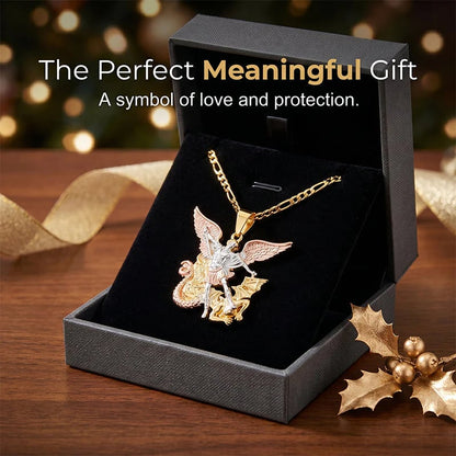 🎁2026 New Arrivals 50% OFF💥✨ Divine Protection Tri-Tone Angel Guardian Pendant Necklace 🕊️