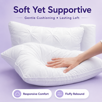 🛏️ Tufted Cooling Pillow – Ice Silk Breathable, Machine Washable