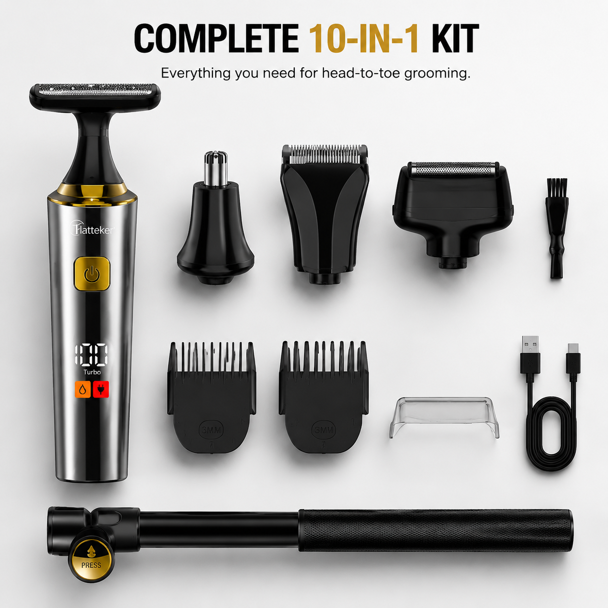 New Retractable Trimmer for Men: Body Hair and Nose Hair Trimmer, Electric Shaver, and Hair Clipper