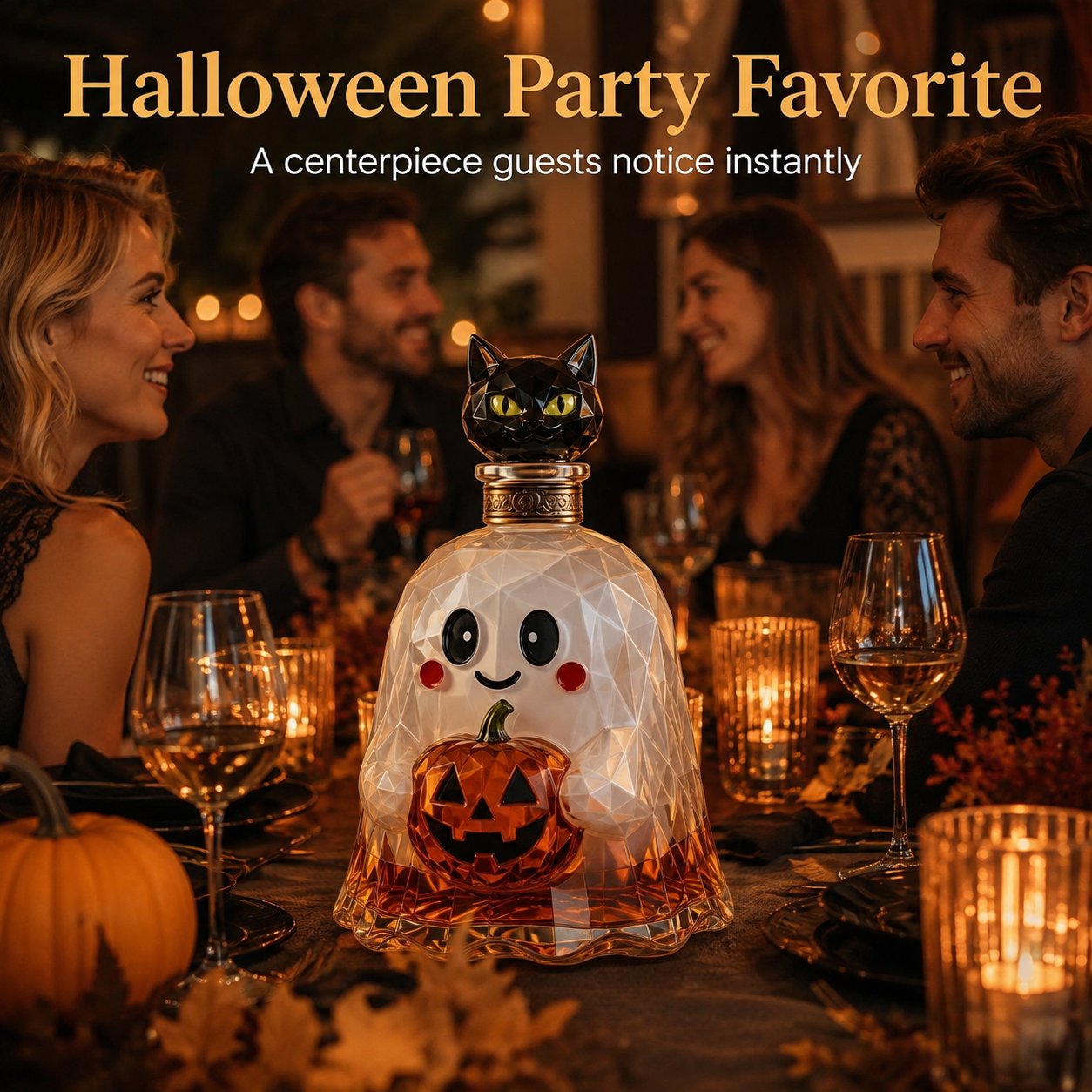 🔥HOT SALE🔥 Ghost Pumpkin Glass Decanter – 330ml Halloween Home Bar Bottle